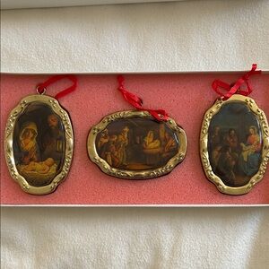 Set of 3 Nativity Scenes Christmas Ornaments